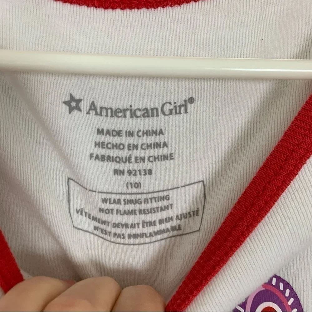 American Girl Christmas Pajama Set Cotton Long Sleeve Girls Size 10